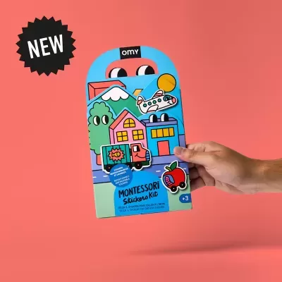 OMY Livro Montessori de Autocolantes Reutilizáveis Vroom Vroom