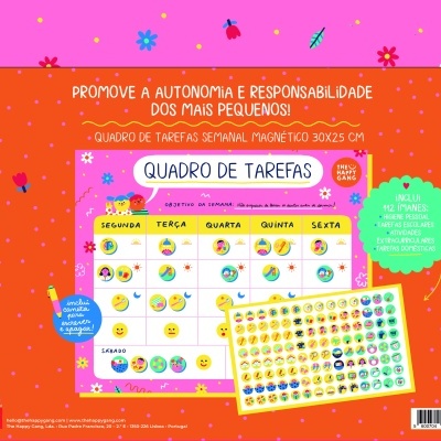 The Happy Gang Quadro de Tarefas Magnético - Happy Colors