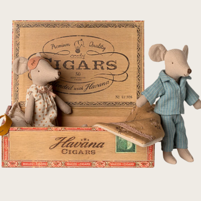 MailegPapá e Mamã Ratos na Caixa de Charutos MailegPapá e Mamã Ratos na Caixa de Charutos