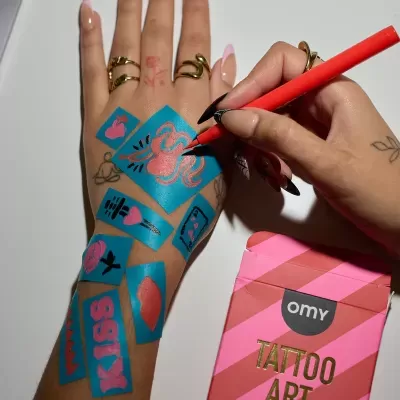 OMY Canetas de Tatuagem Temporária  I Love You
