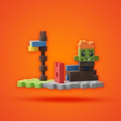 Marioinex Mini Waffle Surprise ? Figura Mistério + Construção