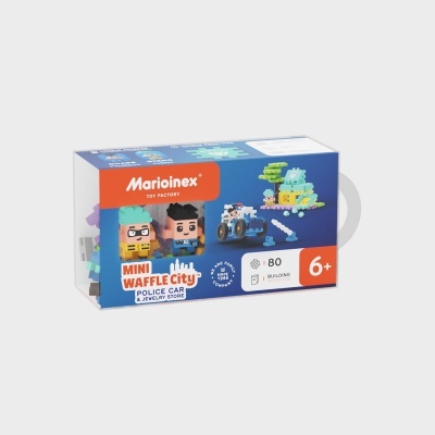 Marioinex Mini Waffle City Carro da Polícia e Loja de Jóias 80 pcs