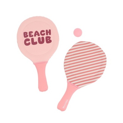 Monnëka Raquetes De Neoprene Stripes Bloom & Blush Com Bola