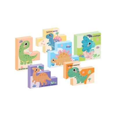 Giros Puzzle 9 Cubos Magnéticos Dinos