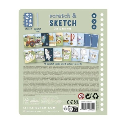 Little Dutch Livro - Scratch Book- Jim & Friends