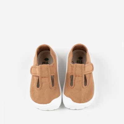Victoria Shoes Sandália Barefoot Bosco Lona Caramelo