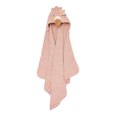 Little Dutch Toalha de Banho com Capuz Flamingo Rosa