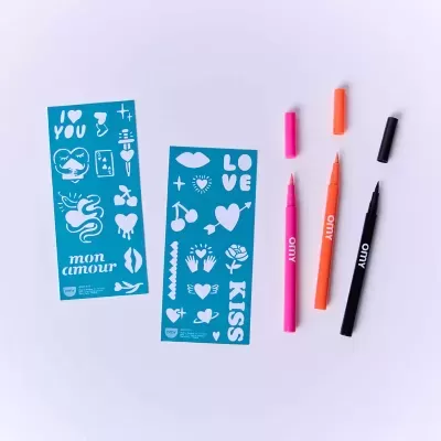 OMY Canetas de Tatuagem Temporária  I Love You