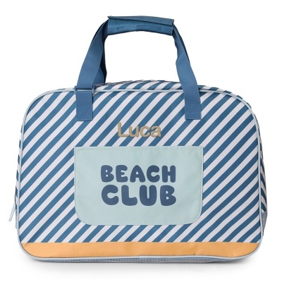 Monnëka Bolsa De Praia Com Malha Personalizável Stripes Blues & Beyond