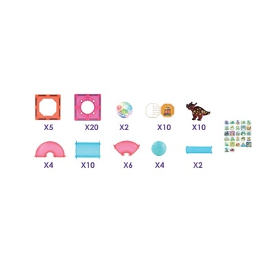 Giros Jogo Magnético Luminoso Dinos 73 Peças