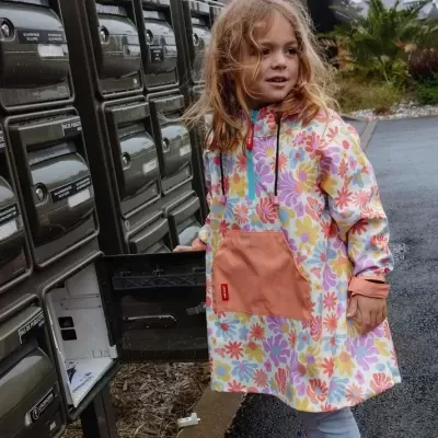 Hello Hossy Poncho de Chuva Retro Flowers