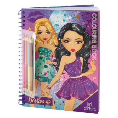 Besties Livro de Colorir com Autocolantes e Lápis de Cor