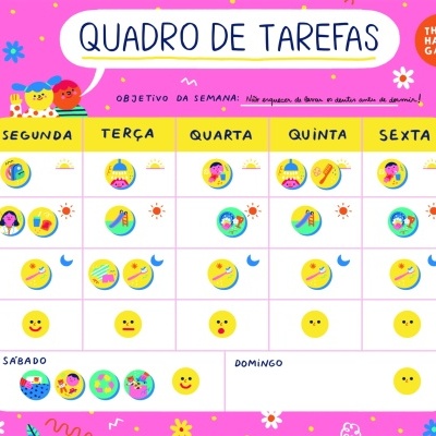 The Happy Gang Quadro de Tarefas Magnético - Happy Colors