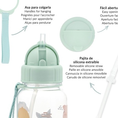 Garrafas Com Palhinha 500ml Três Porquinhos