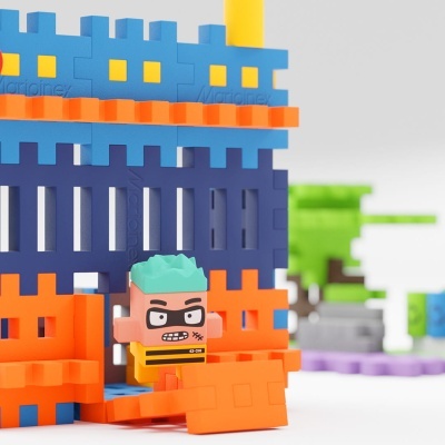 Marioinex Mini Waffle Esquadra da Polícia 280 Peças