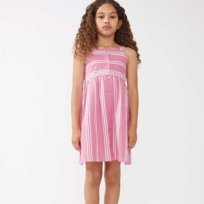 Compañia Fantastica Vestido Menina Riscas Rosa