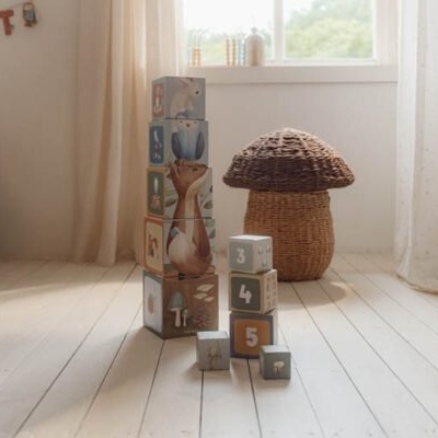 Little Dutch Cubos De Encaixe E Torre Em Cartão - Forest Friends