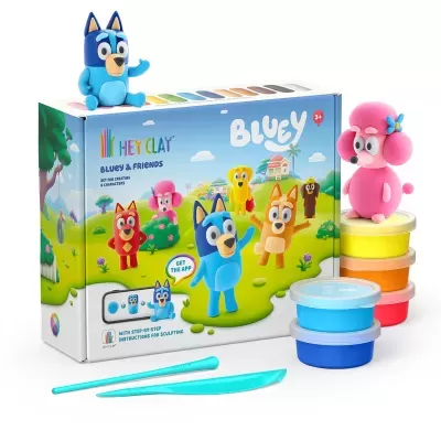 Hey Clay Kit Bluey e os Amigos Pasta de Modelar