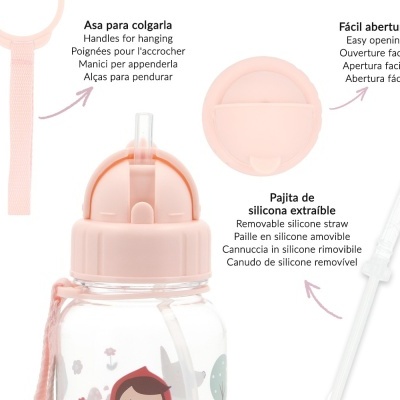 Tutete Garrafas Com Palhinha 500ml Little Red