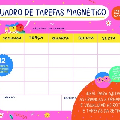 The Happy Gang Quadro de Tarefas Magnético - Happy Colors