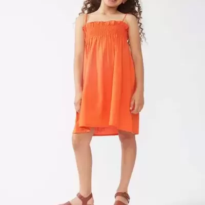 Compania Fantastica Mini Vestido de Alças Laranja