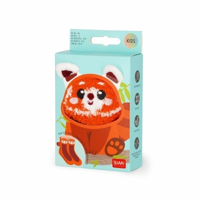 Legami Meias Polares Antiderrapantes Kids Panda Vermelho