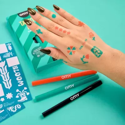 OMY Canetas de Tatuagem Temporária  Flower Power