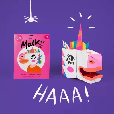 OMY Máscara De Cartão 3D Unicórnio Lily OMY Máscara De Cartão 3D Unicórnio Lily