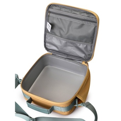 Monnëka Lancheira Rígida Stripes Yellow Chess