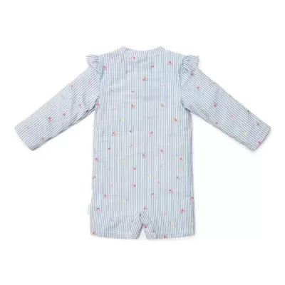 Little Dutch Fato de Banho de Bebé com Mangas Sunny Flowers Blue