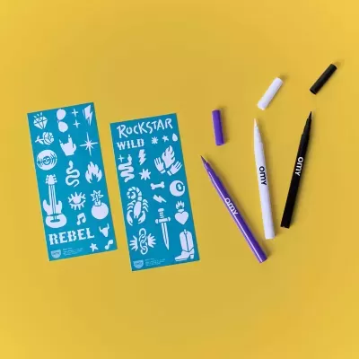 OMY Canetas de Tatuagem Temporária Rock Club