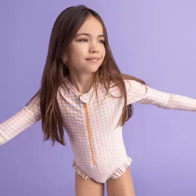 Swim Essentials Fato de Banho com Mangas Apricot Orange