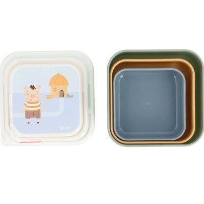 Tutete Conjunto 3 Caixas para Alimentos Três Porquinhos Tutete Conjunto 3 Caixas para Alimentos Três Porquinhos