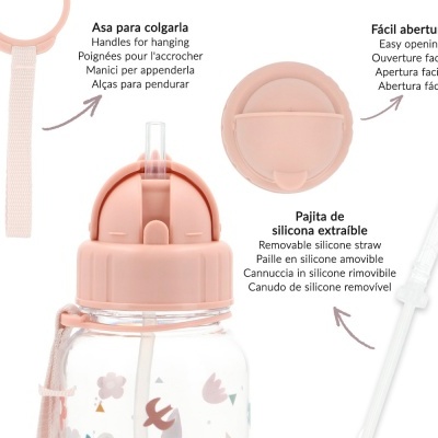 Garrafas Com Palhinha 500ml Geometric Nature