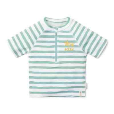 Little Dutch T-shirt de Banho Verde Riscas