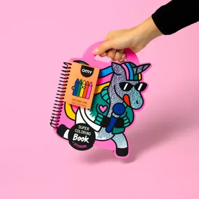 OMY Livro de Colorir com Stickers Unicórnio
