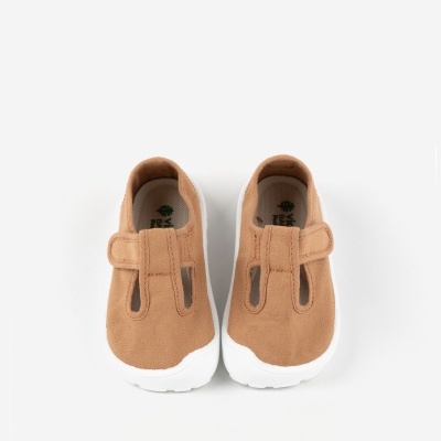 Victoria Shoes Sandália Barefoot Bosco Lona Caramelo