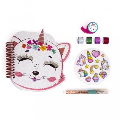 AS Set Diário com Autocolantes Gatinho