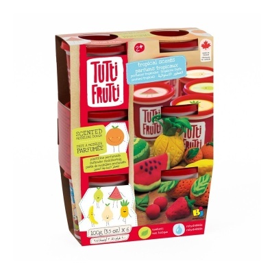 Tutti-Frutti Plasticina Orgânica  Pack 6 Potes Aromas Tropicais