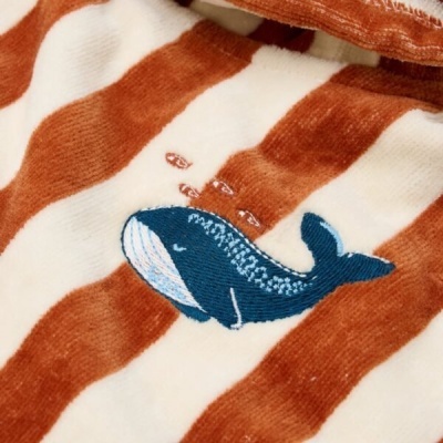 Little Dutch Poncho De Praia Ocean World Brown Stripe