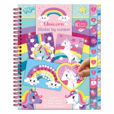 Totum Livro de Autocolantes com Números Unicórnios