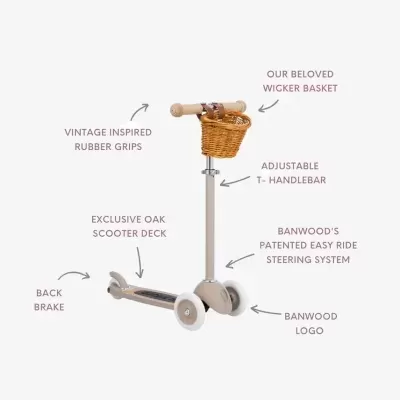 Banwood Trotinete Vintage 3 Rodas Bege