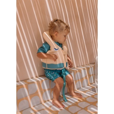 Monnëka Colete Flutuador Whale Teal Learning 1-2 Anos