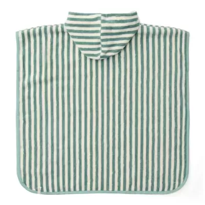 Little Dutch Poncho de Praia Seashells Verde com Riscas