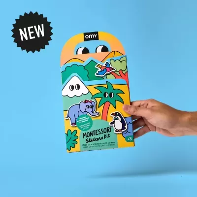 OMY Livro Montessori de Autocolantes Reutilizáveis Animais