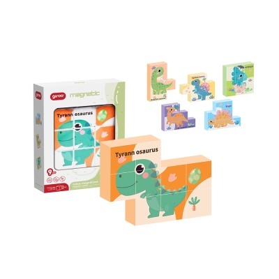 Giros Puzzle 9 Cubos Magnéticos Dinos