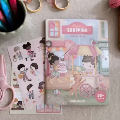 Little Dutch Livro Autocolantes Shopping Rosa