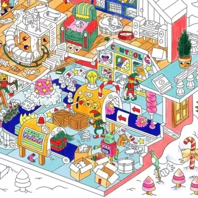 OMY Poster Gigante Christmas Factory + Autocolantes