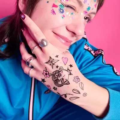 OMY Canetas de Tatuagem Temporária  I Love You