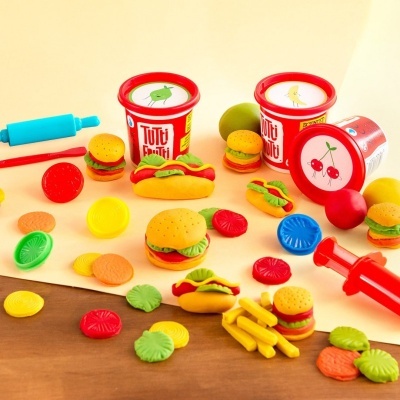Tutti-Frutti Plasticina Orgânica Perfumada Trio Hamburgueres